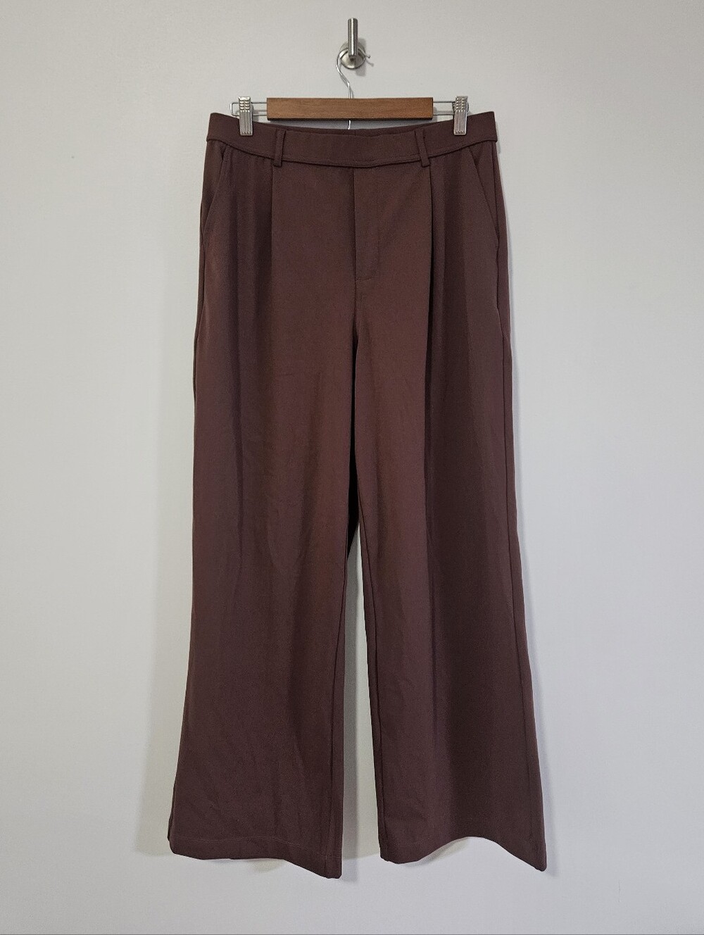 Halara Flex™ DayStretch High Waisted Pocket Straight Leg Work Pants Brown Large